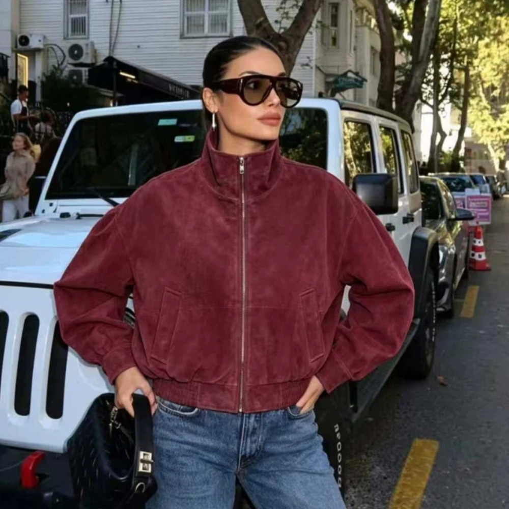 ZARA Popular Solid Color Zip Up Jacket - Picture 2 of 5